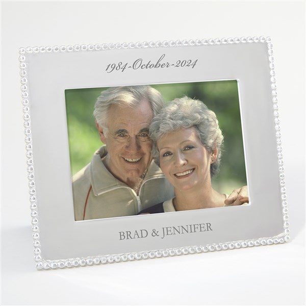 Mariposa String of Pearls Engraved Anniversary Photo Frame - 42399
