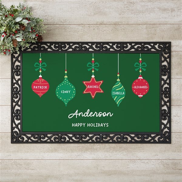 Retro Ornament Personalized Christmas Doormats - 42413