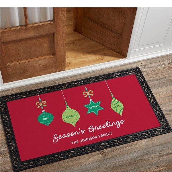 Retro Ornament Personalized Christmas Doormats - 42413