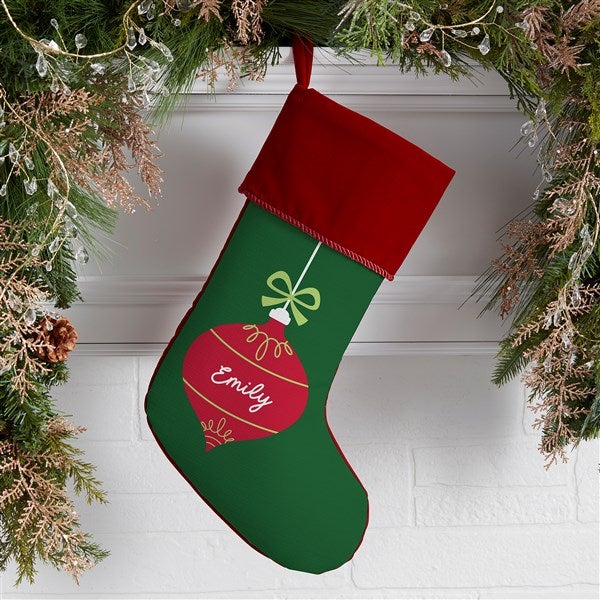 Retro Ornament Personalized Christmas Stockings - 42414