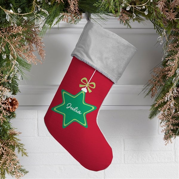 Retro Ornament Personalized Christmas Stockings - 42414