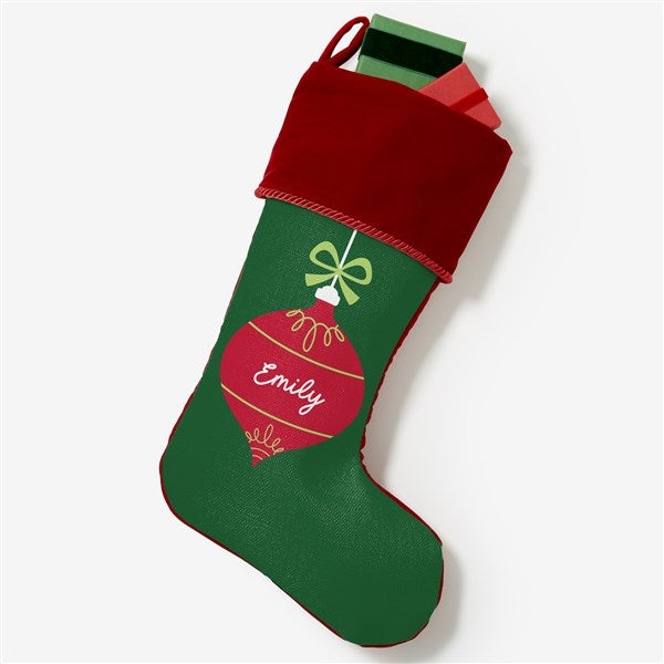 Retro Ornament Personalized Christmas Stockings - 42414