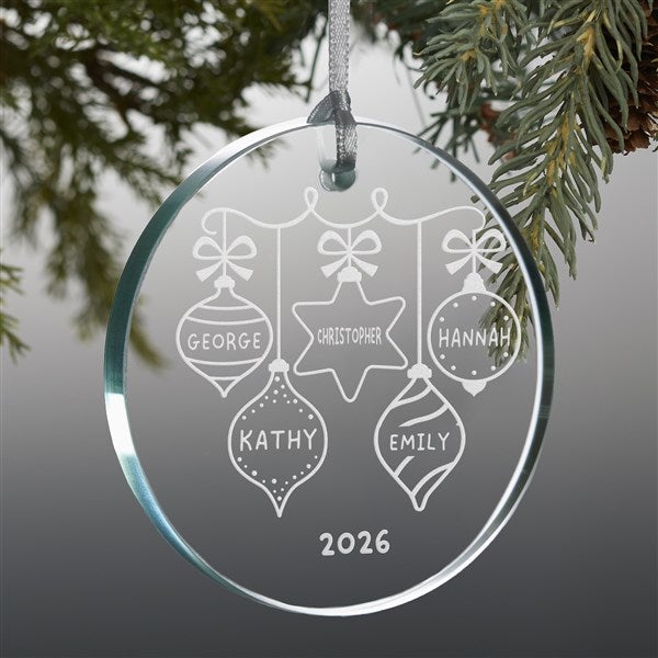 Retro Ornament Personalized Glass Christmas Ornaments - 42426