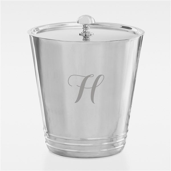 Etched Wedding Silver Ice Bucket