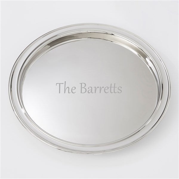 Engraved Wedding Round Silver Tray