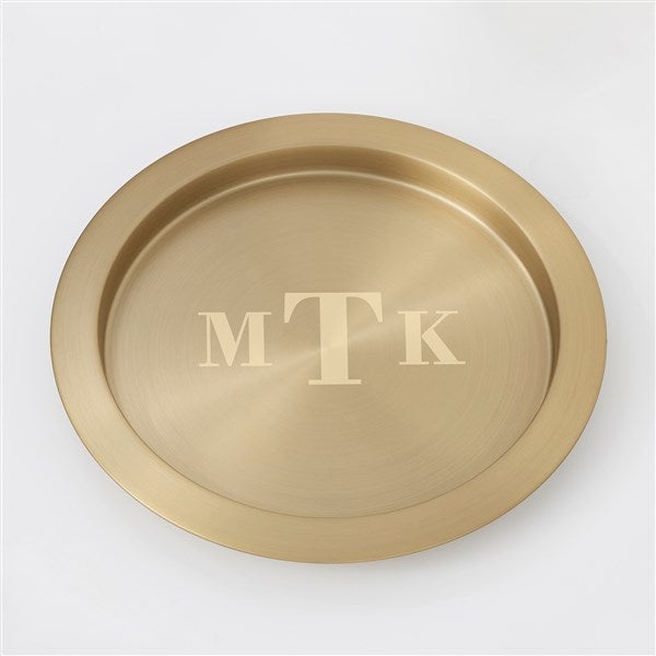 Engraved Wedding Round Gold Serving Tray