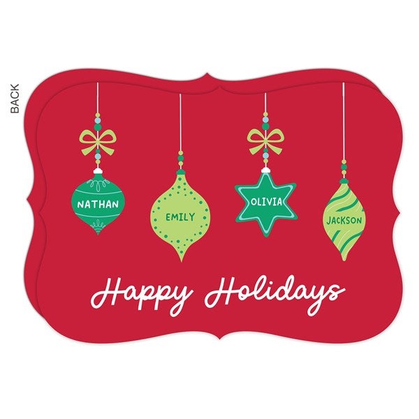 Retro Ornament Personalized Holiday Card - 42456