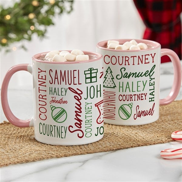 Holiday Repeating Name Personalized Coffee Mug - 42470