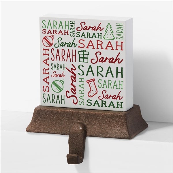 Holiday Repeating Name Personalized Stocking Holder - 42478