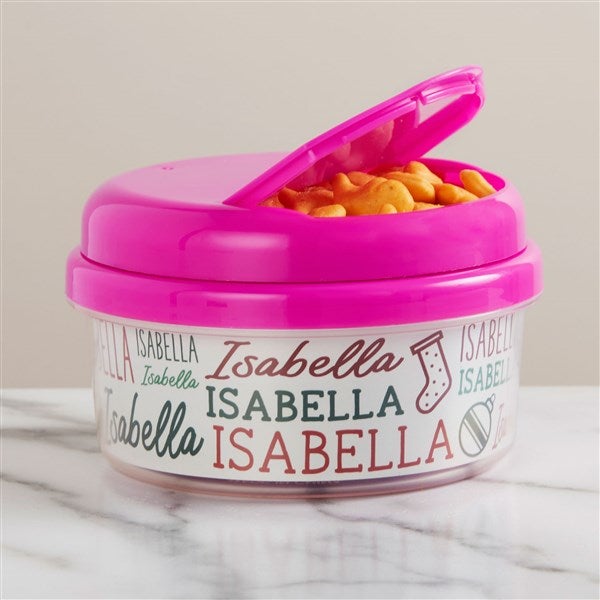 Holiday Repeating Name Personalized Toddler Snack Cup  - 42480