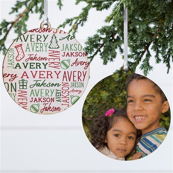Holiday Repeating Name Personalized Ornament - 42483
