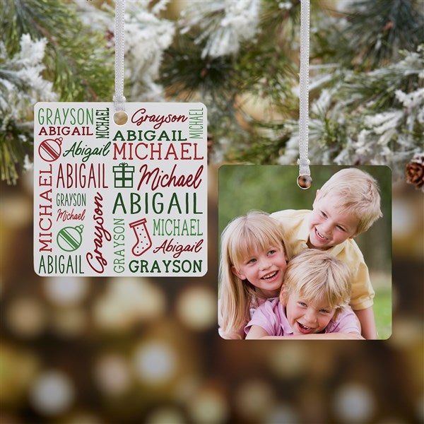 Holiday Repeating Name Personalized Ornament - 42483