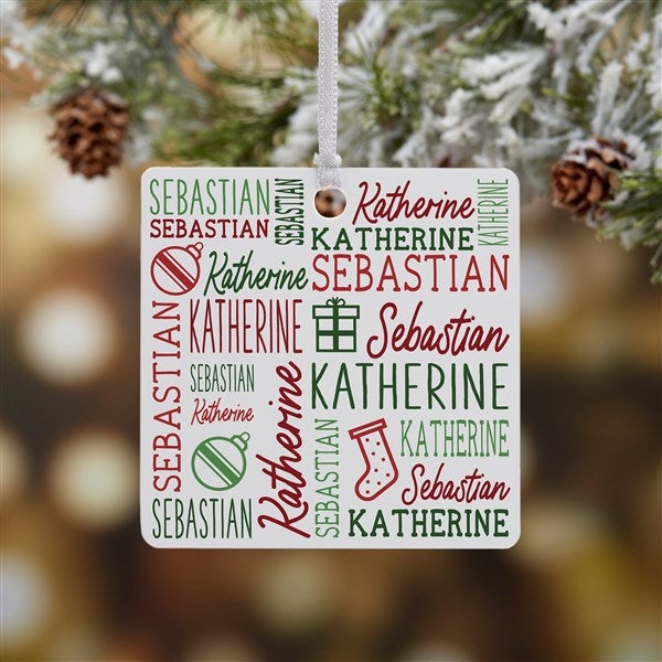 Holiday Repeating Name Personalized Ornament - 42483
