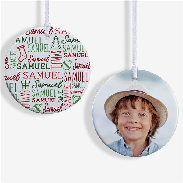 Holiday Repeating Name Personalized Christmas Ornament - 42483