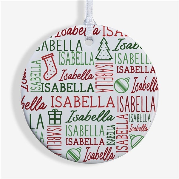 Holiday Repeating Name Personalized Christmas Ornament - 42483
