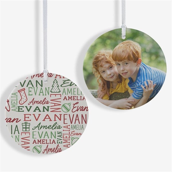 Holiday Repeating Name Personalized Christmas Ornament - 42483