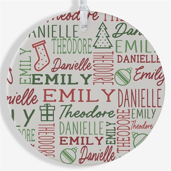 Holiday Repeating Name Personalized Christmas Ornament - 42483