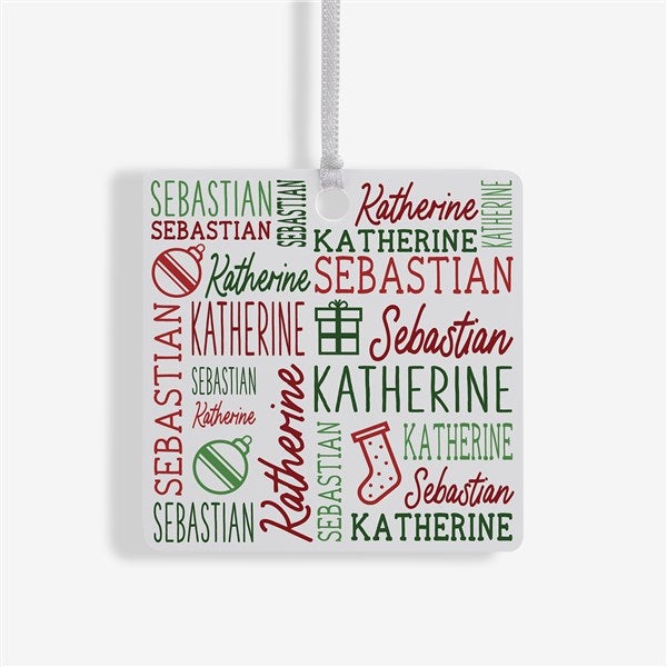 Holiday Repeating Name Personalized Christmas Ornament - 42483
