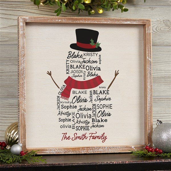 Snowman Repeating Name Personalized Frame Wall Art  - 42491