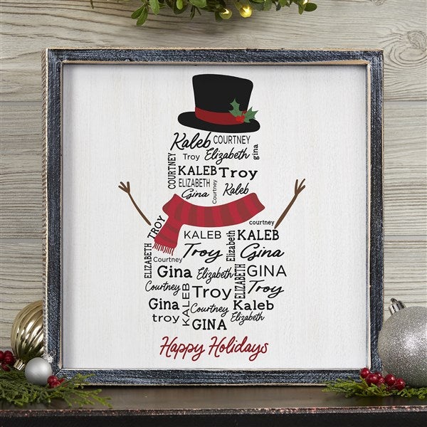 Snowman Repeating Name Personalized Frame Wall Art  - 42491