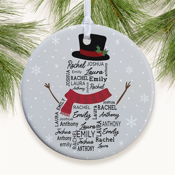 Snowman Repeating Name Personalized Ornament - 42496