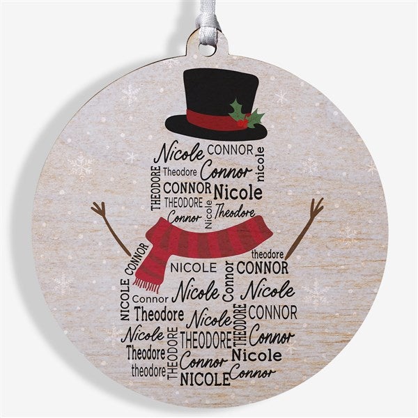 Snowman Repeating Name Personalized Ornament - 42496