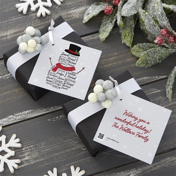 Snowman Repeating Name Personalized Gift Tags - On Sale Today!