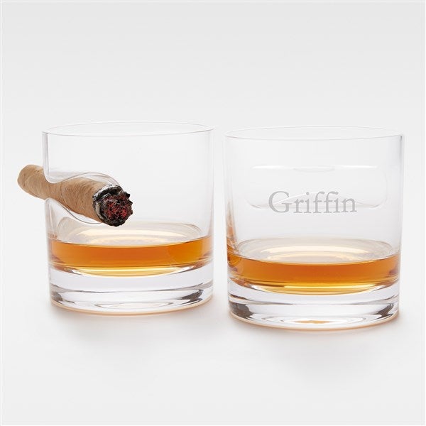 Etched Birthday Cigar Glasses Set of 2