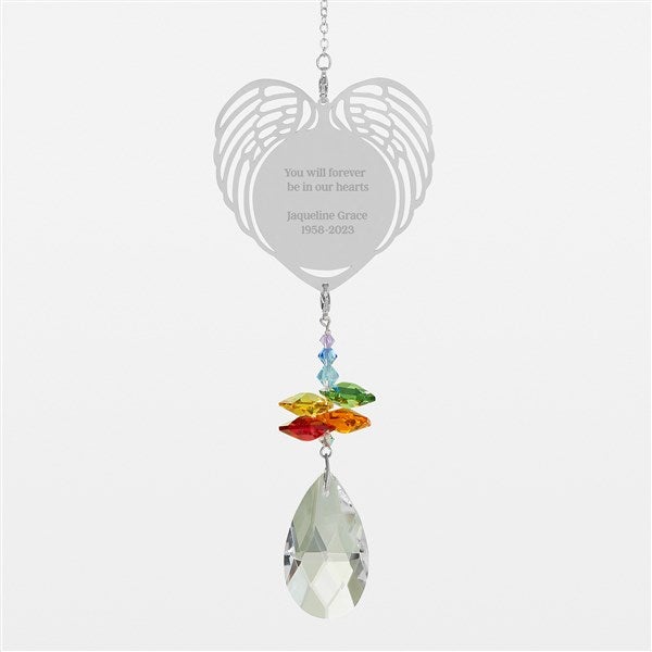 Winged Heart Suncatcher - Engraved Memorial - 42665