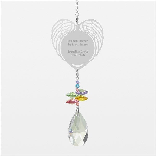 Winged Heart Suncatcher - Engraved Memorial - 42665