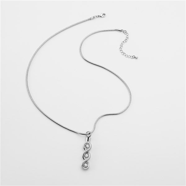 Engraved Memorial Jeweled Infinity Urn Necklace - 42667