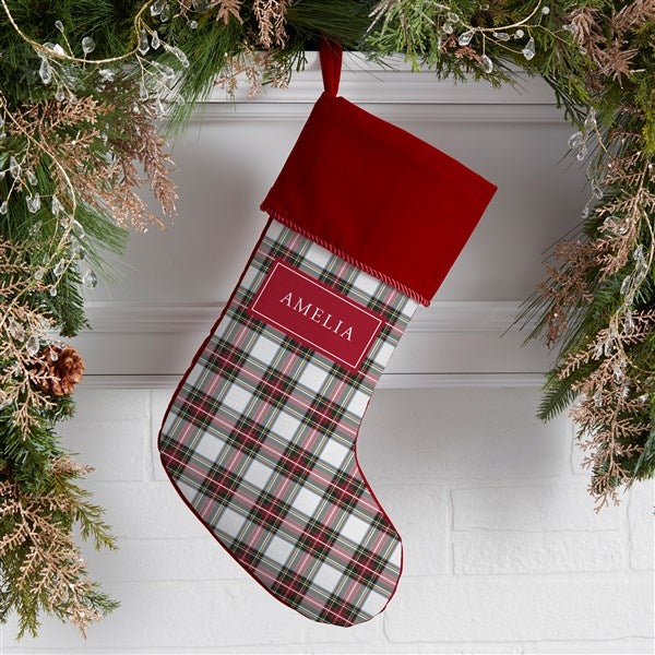 Classic Holiday Plaid Personalized Christmas Stockings  - 42735