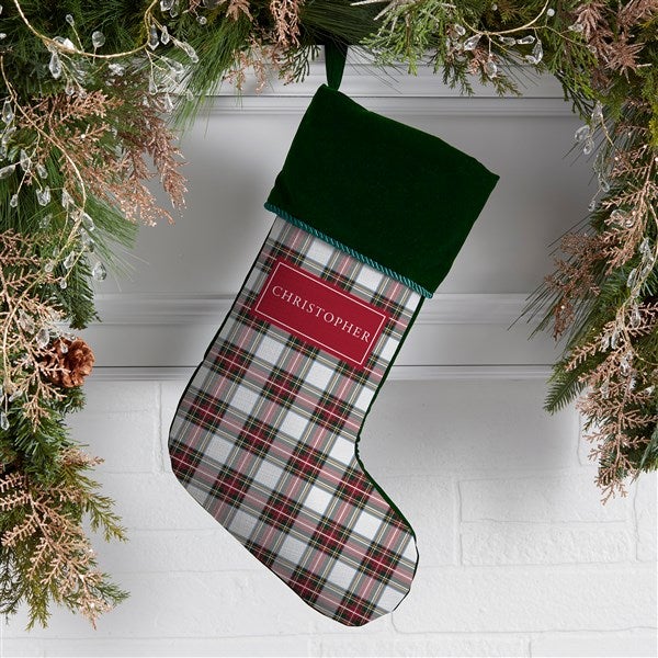 Classic Holiday Plaid Personalized Christmas Stockings  - 42735