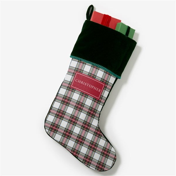 Classic Holiday Plaid Personalized Christmas Stockings  - 42735