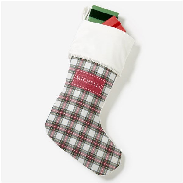Classic Holiday Plaid Personalized Christmas Stockings  - 42735