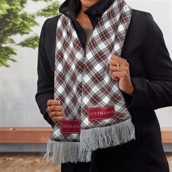 Classic Holiday Plaid Personalized Women's Scarf  - 42741