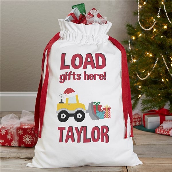 Construction & Monster Trucks Personalized Christmas Santa Sack  - 42754