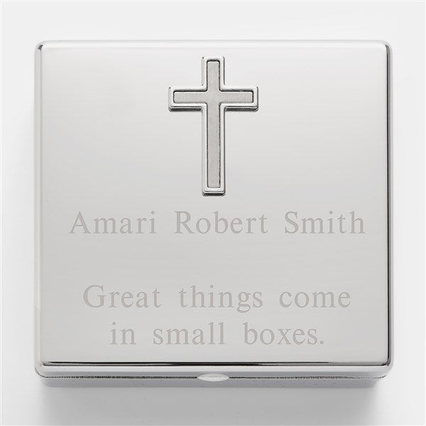 Engraved Cross Keepsake Box for Him