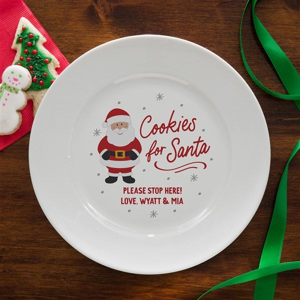 Cookies For Jolly Santa Personalized Christmas Cookie Plate  - 42976