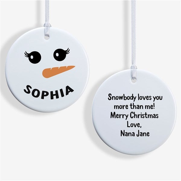 Smiling Snowman Personalized Christmas Ornaments - 42987