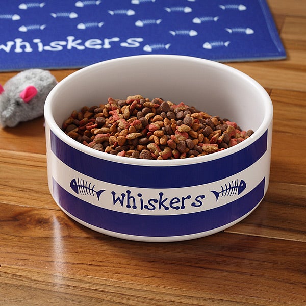 Personalized Ceramic Cat Bowls - Kitty Kitchen - 4299