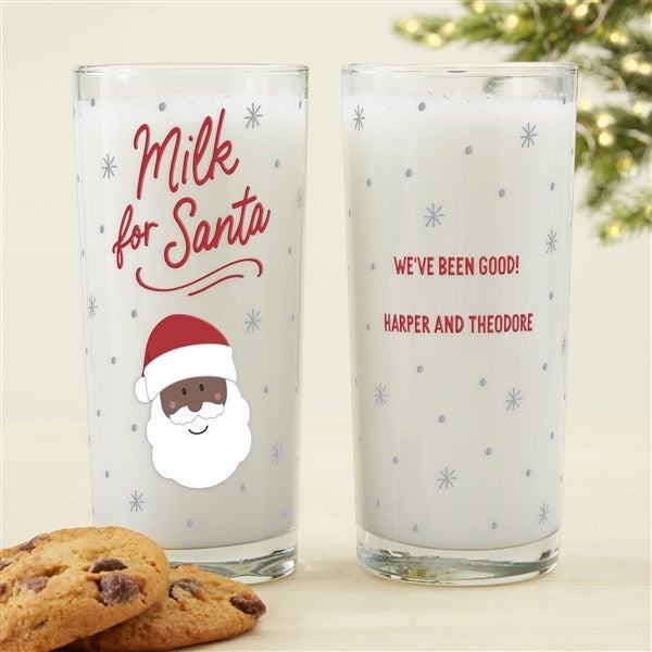 Cookies For Jolly Santa Personalized Drinking Glasses - 42994