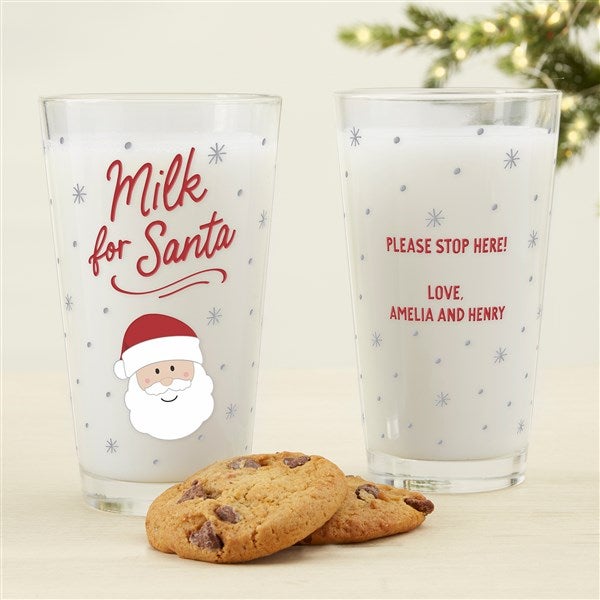 Cookies For Jolly Santa Personalized Drinking Glasses - 42994