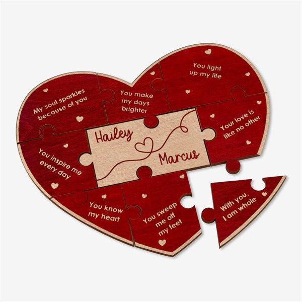 Reasons I Love You Personalized Wood Heart Puzzle - 43009