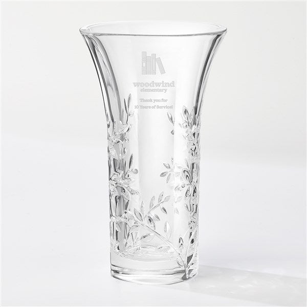 Corporate Engraved Vera Wang Crystal Leaf Vase  - 43010