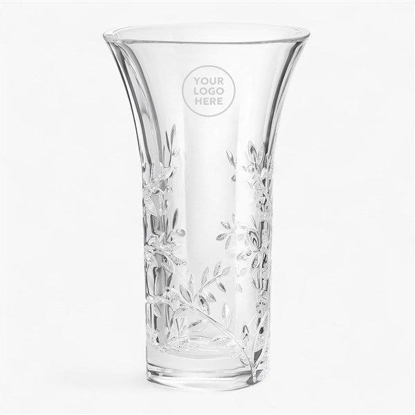 Corporate Engraved Vera Wang Crystal Leaf Vase  - 43010