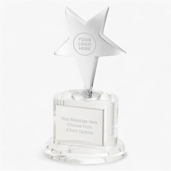 Corporate Engraved Crystal and Silver Star Professional Award  - 43012