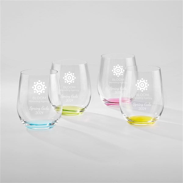 Corporate Engraved Riedel O&#39; Happy Wine Glass Bar Set - 43029