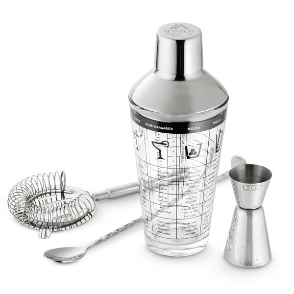 Corporate Engraved Professional Glass Cocktail Shaker Set  - 43030