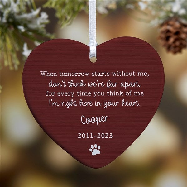 Pet Memorial Personalized Heart Ornament  - 43046